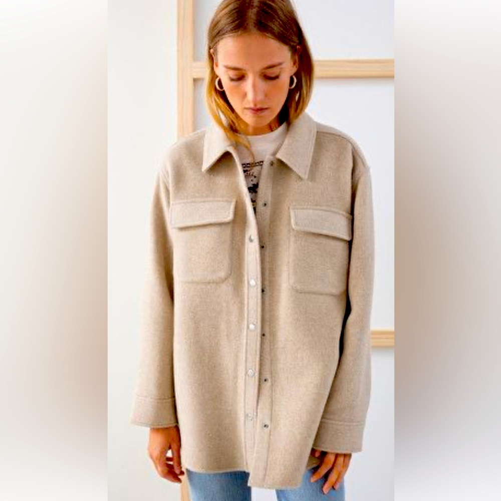 Oat Color Wool Shacket by & Other Stories - Size 32 (Fits Larger)